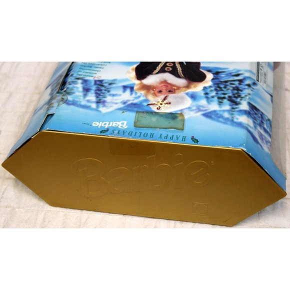 VTG 1996 Mattel Happy Holidays Barbie Doll Special Edition Fur Velvet Gown - Picture 7 of 9